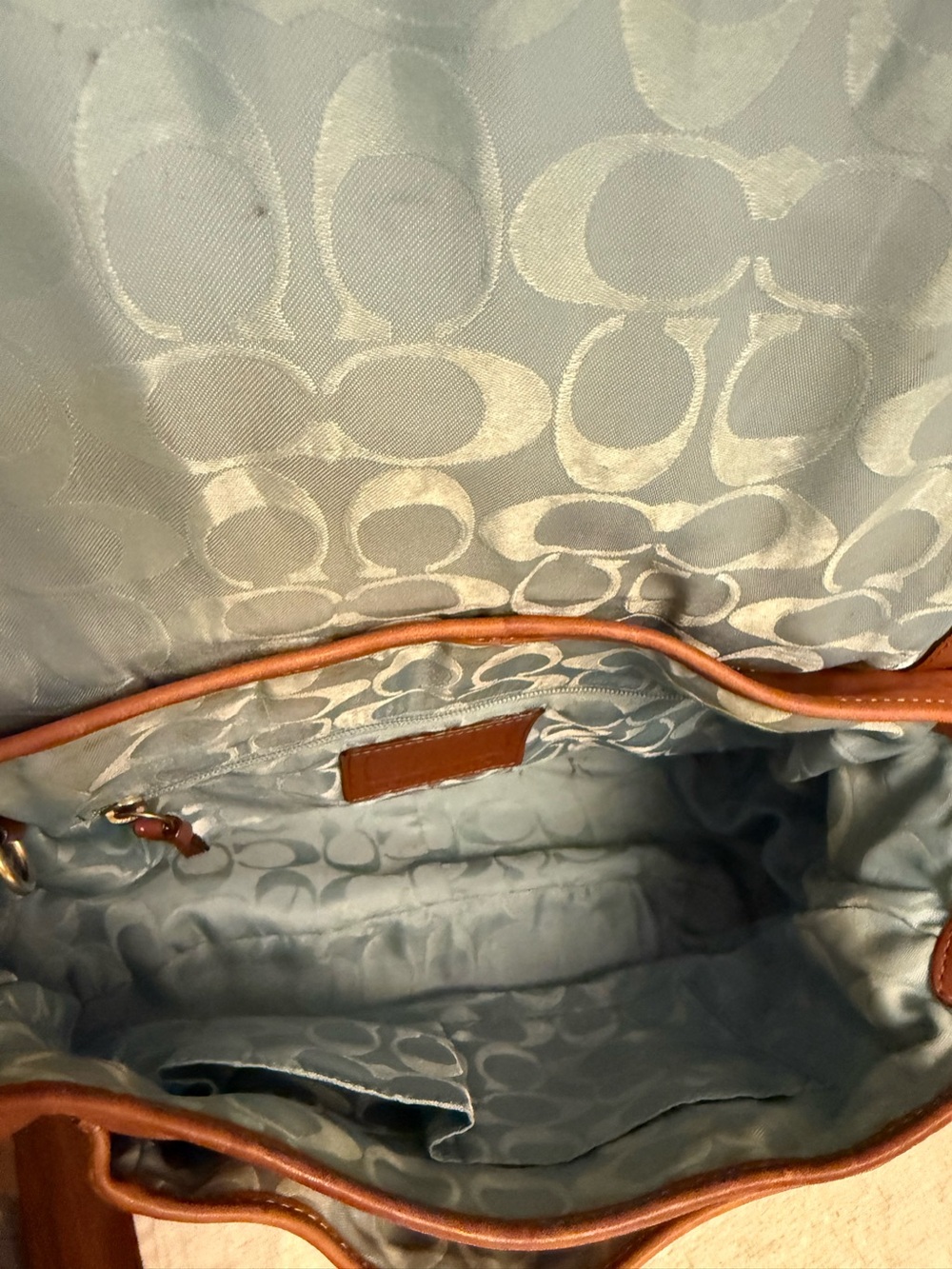 Coach Large F12854 Ali Caramel Leather Turnlock Shoulder Bag - Picture 9 of 13
